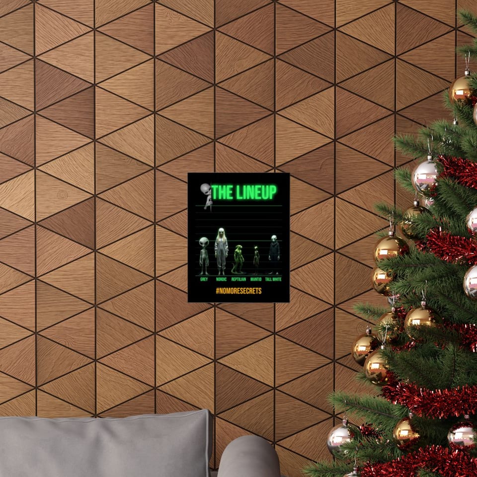 Alien Races Lineup Poster, context 1 view (Printify product mockup)