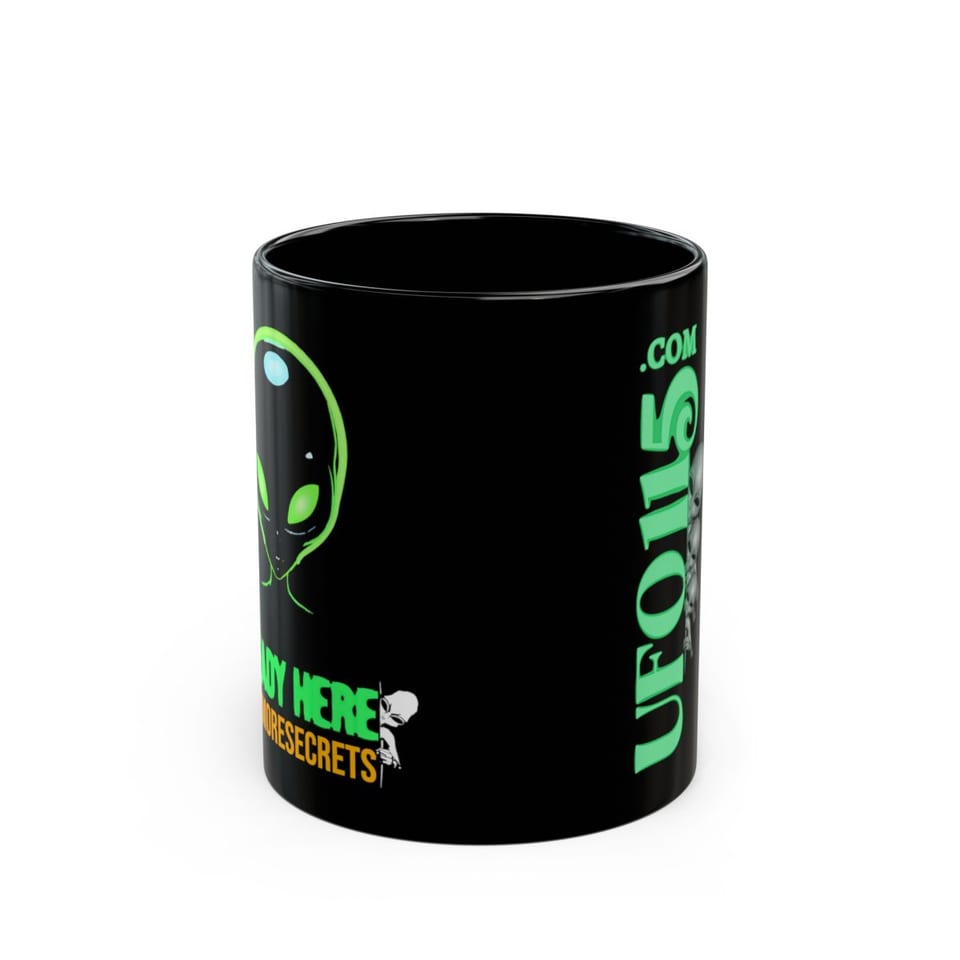 Already Here Neon Grey Mug, front view (Printify product mockup)