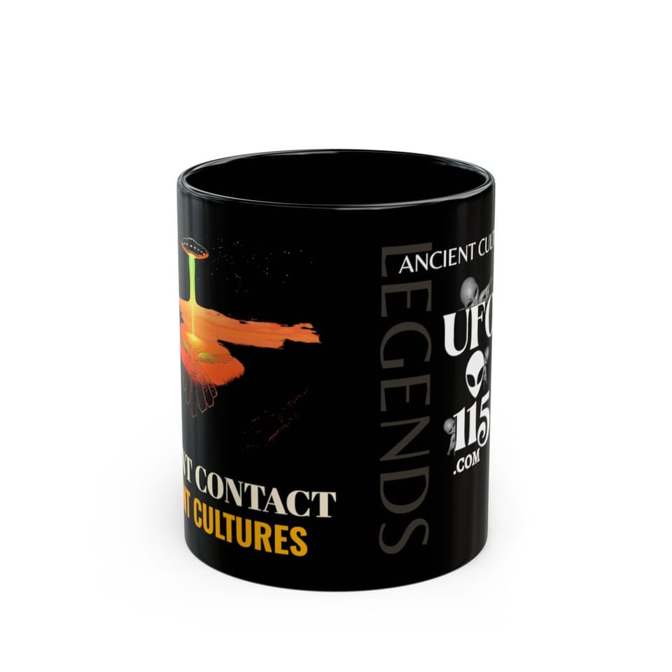 Ancient Contact Desert Lines Mug, front view (Printify product mockup)
