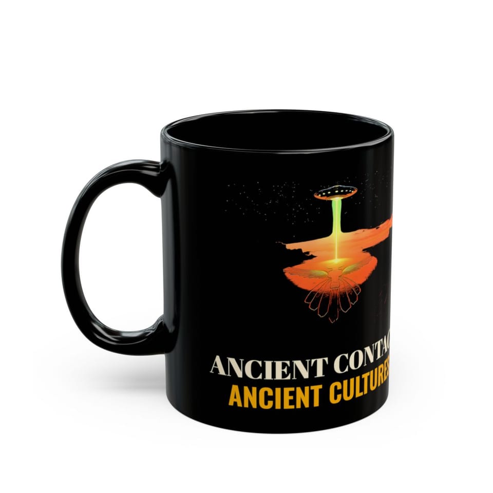 Ancient Contact Desert Lines Mug, left view (Printify product mockup)