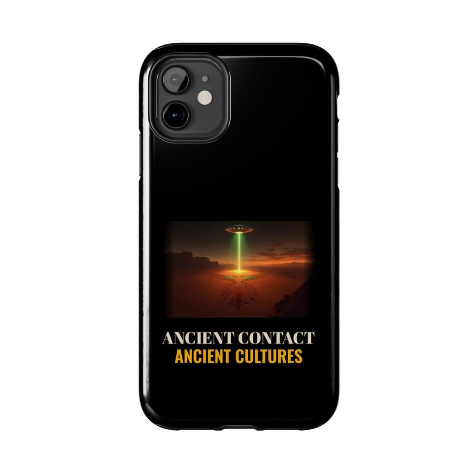 Ancient Contact Desert Lines Phone Case, front view (Printify product mockup)