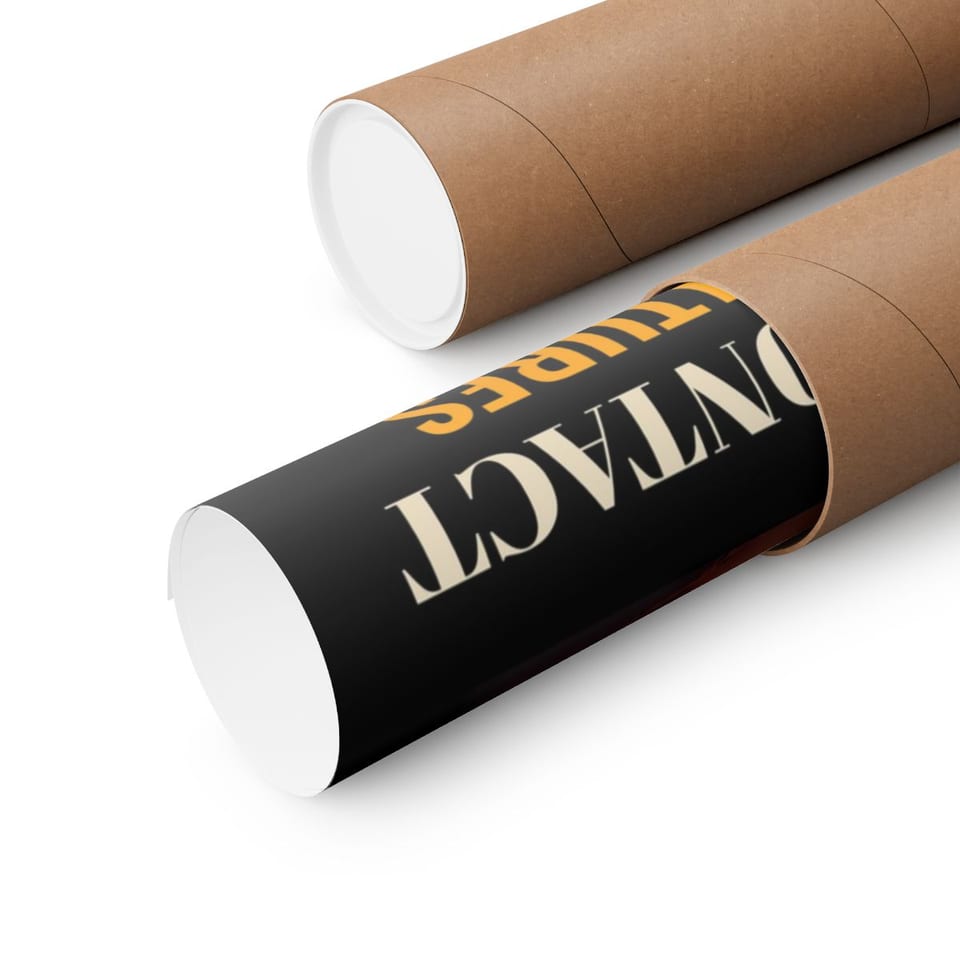 Ancient Contact Desert Lines Poster, close up view (Printify product mockup)
