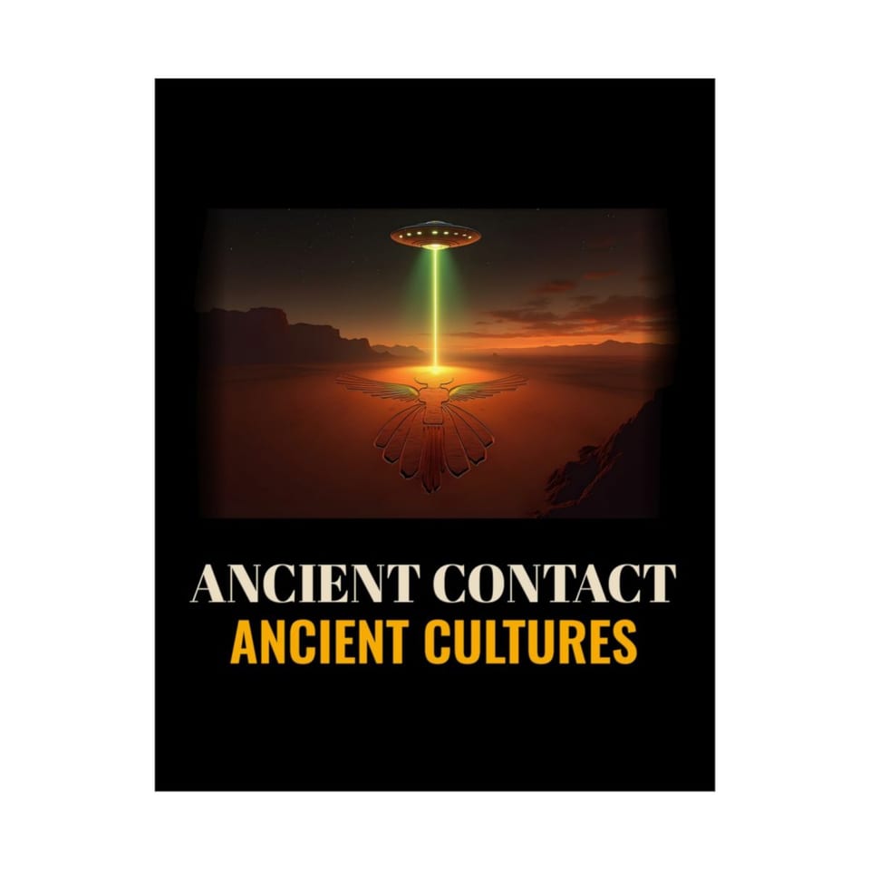 Ancient Contact Desert Lines Poster, front 2 view (Printify product mockup)