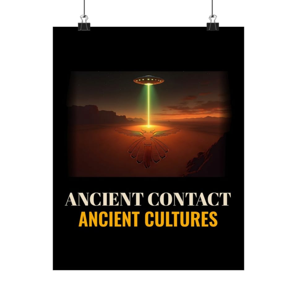 Ancient Contact Desert Lines Poster, front view (Printify product mockup)