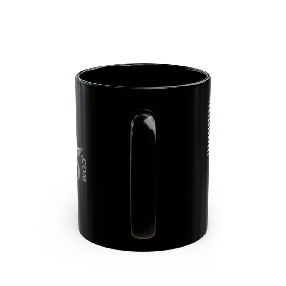 Area 51 Black Triangle Mug, back view (Printify product mockup)