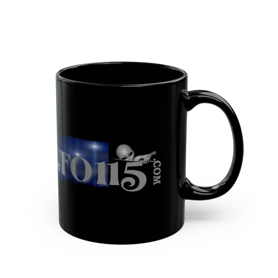Area 51 Black Triangle Mug, right view (Printify product mockup)