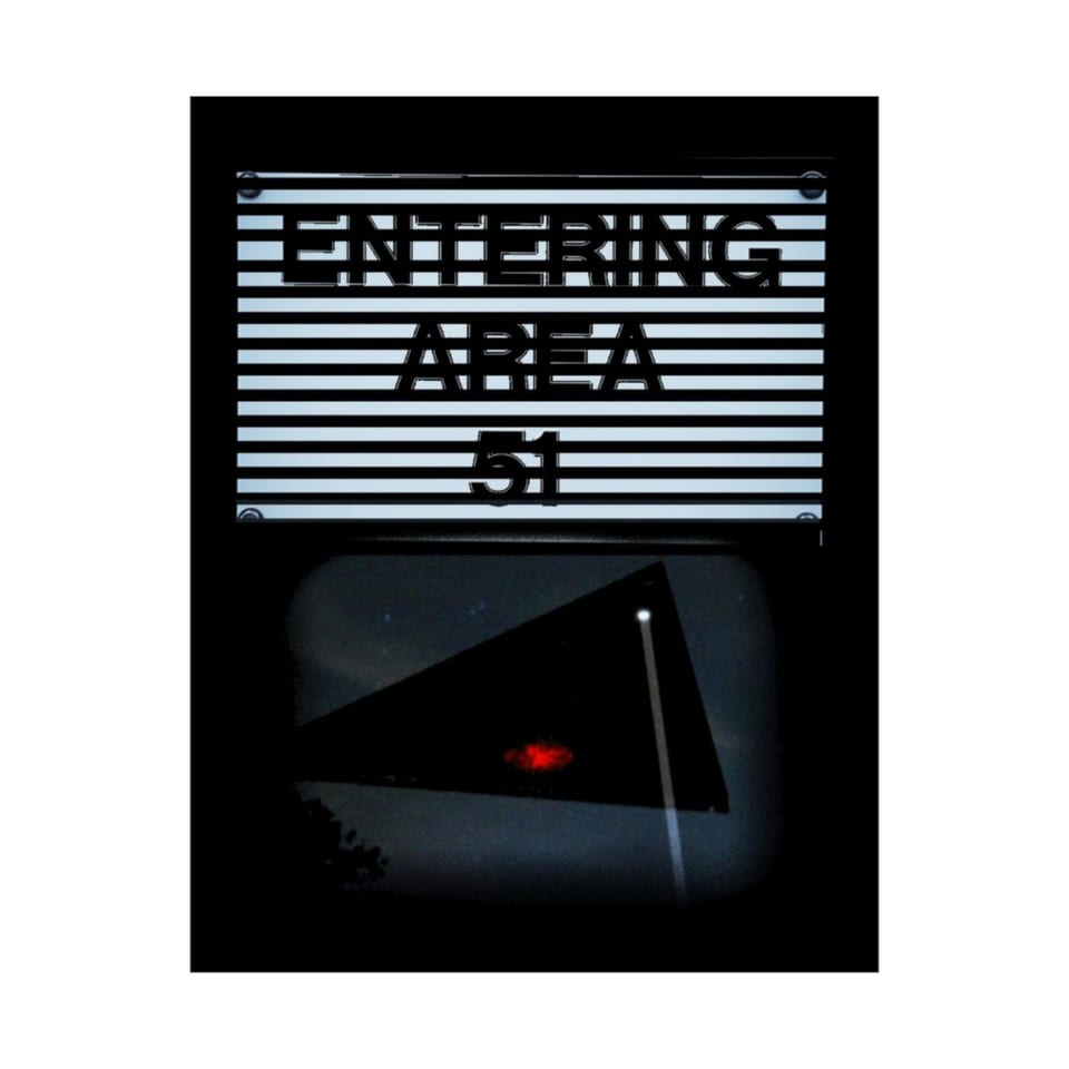 Area 51 Black Triangle Poster, front 2 view (Printify product mockup)