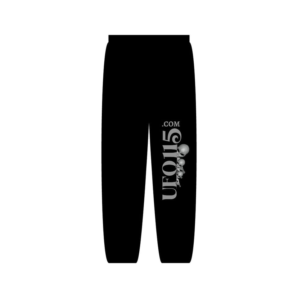 Area 51 Black Triangle Sweatpants, front view (Printify product mockup)