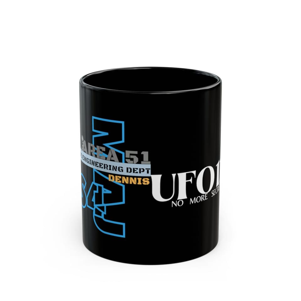 Area 51 Reverse Engineering Dept Mug, front view (Printify product mockup)