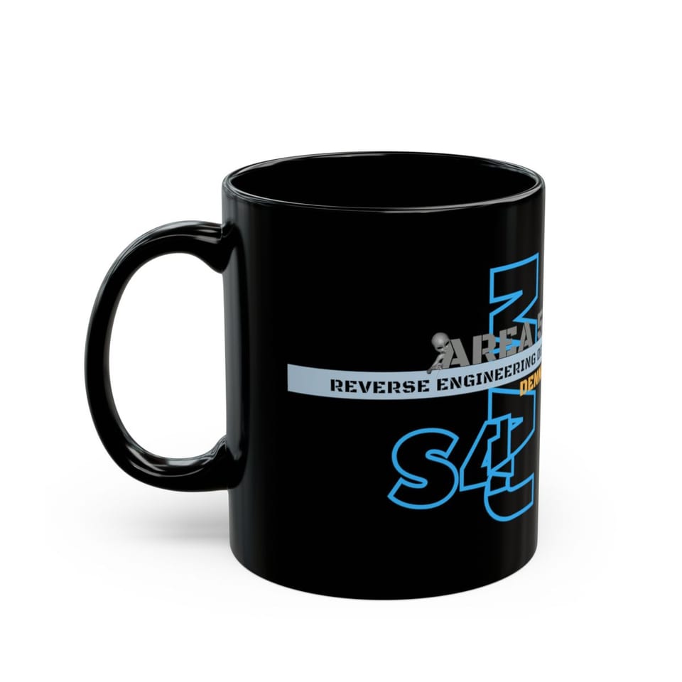 Area 51 Reverse Engineering Dept Mug, left view (Printify product mockup)
