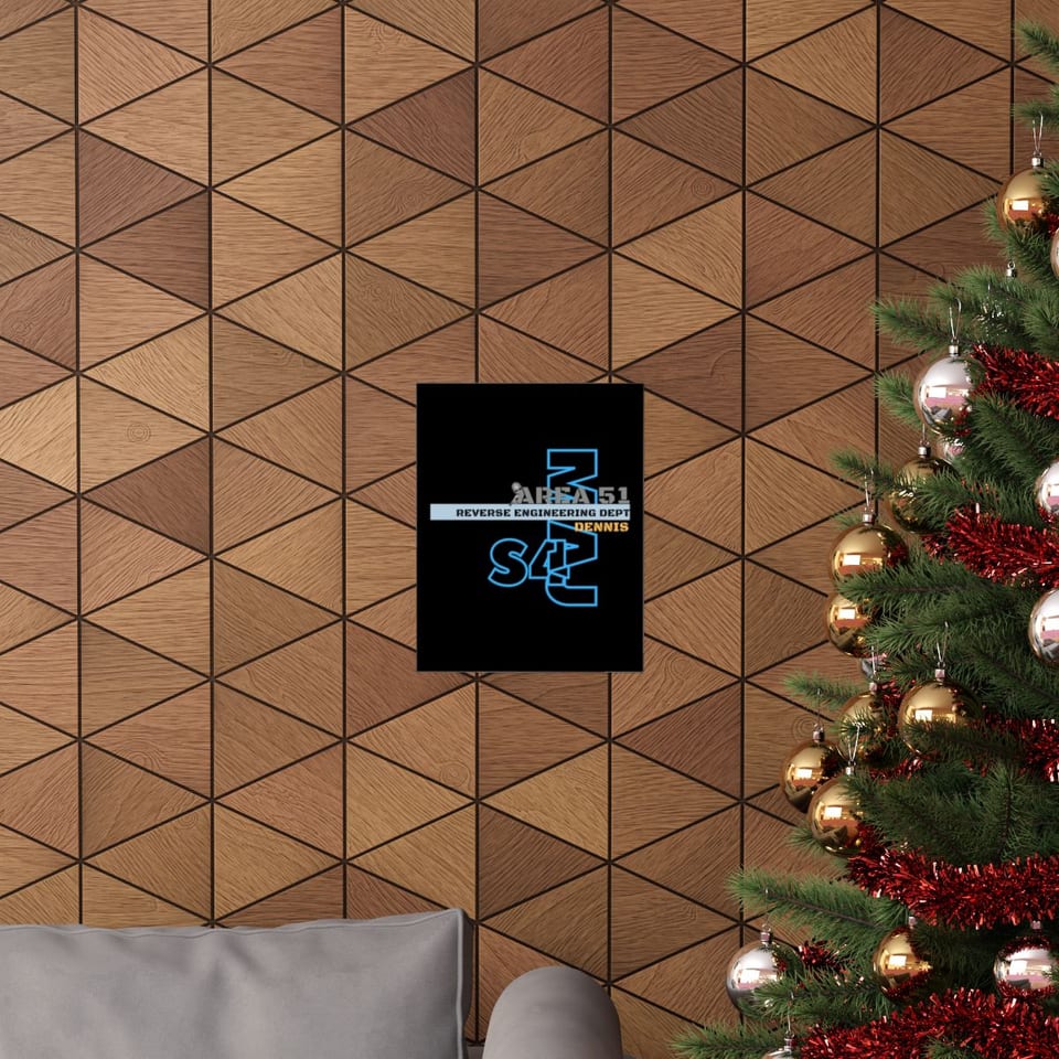 Area 51 Reverse Engineering Dept Poster, context 1 view (Printify product mockup)
