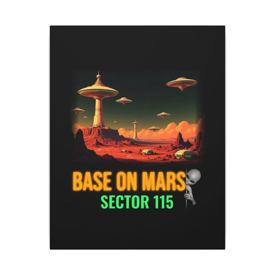 Base on Mars Retro Canvas, front view (Printify product mockup)