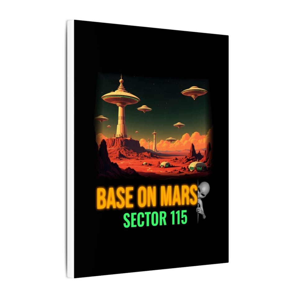 Base on Mars Retro Canvas, side view (Printify product mockup)