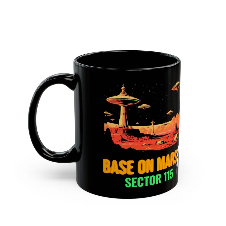 Base on Mars Retro Mug, left view (Printify product mockup)