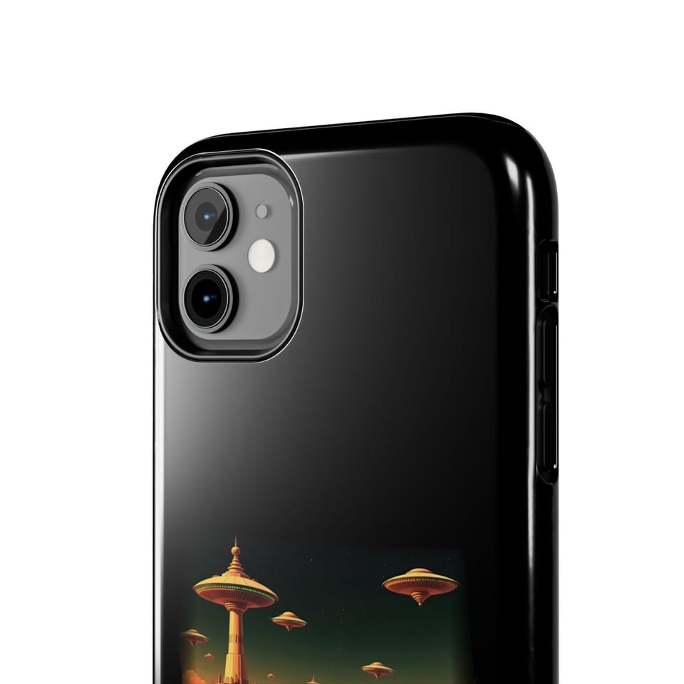 Base on Mars Retro Phone Case, close up view (Printify product mockup)