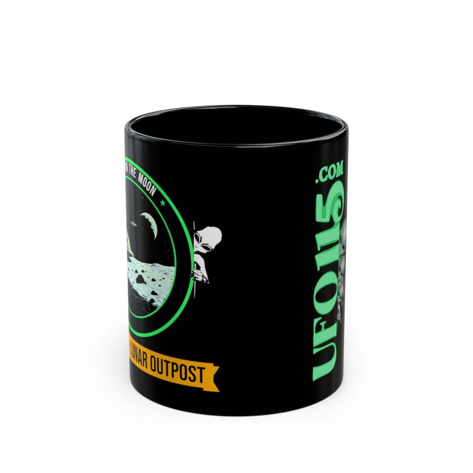 Base on the Moon Mission Patch Mug, front view (Printify product mockup)