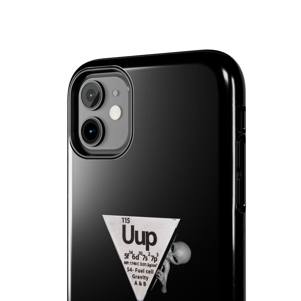 Element 115 Fuel Cell Phone Case, close up view (Printify product mockup)