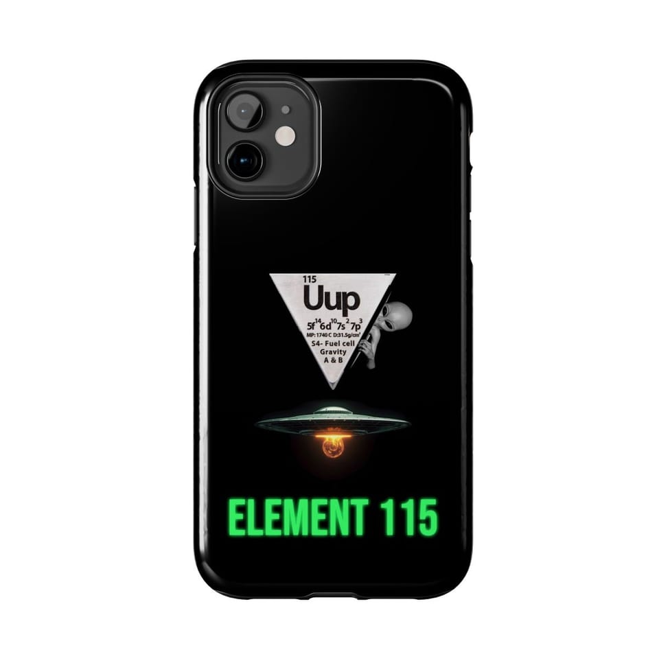 Element 115 Fuel Cell Phone Case, front view (Printify product mockup)