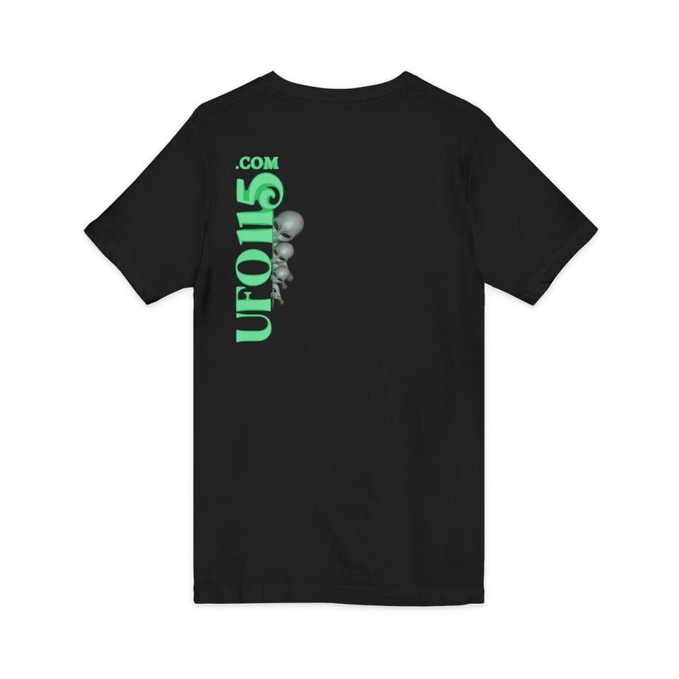 Element 115 Glowing Alien Grey V-Neck Tee, back 2 view (Printify product mockup)