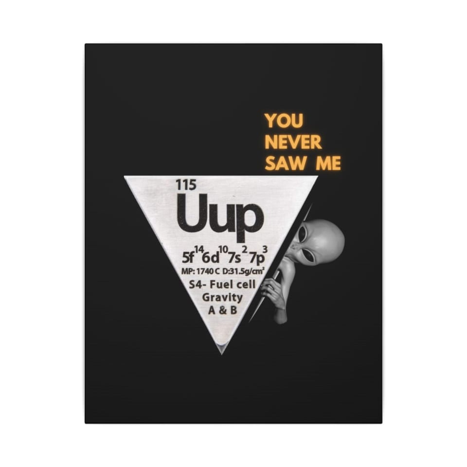 Uup 115 "You Never Saw Me" Canvas, front view (Printify product mockup)