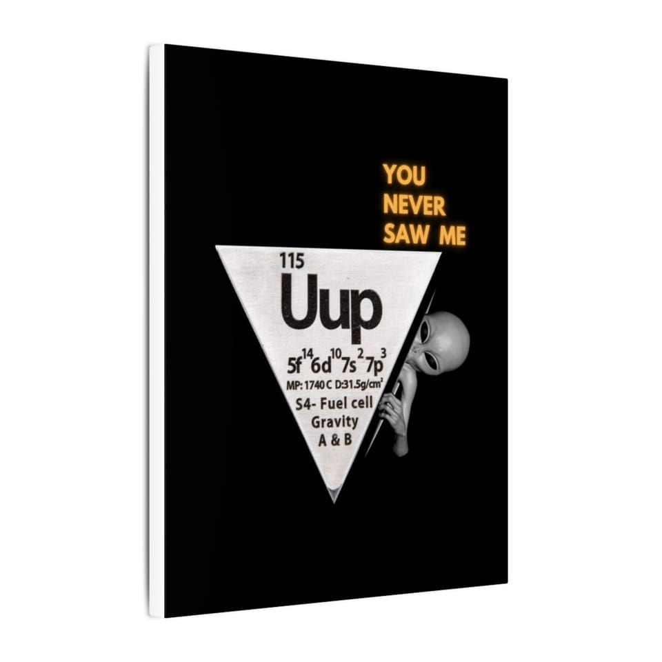 Uup 115 "You Never Saw Me" Canvas, side view (Printify product mockup)