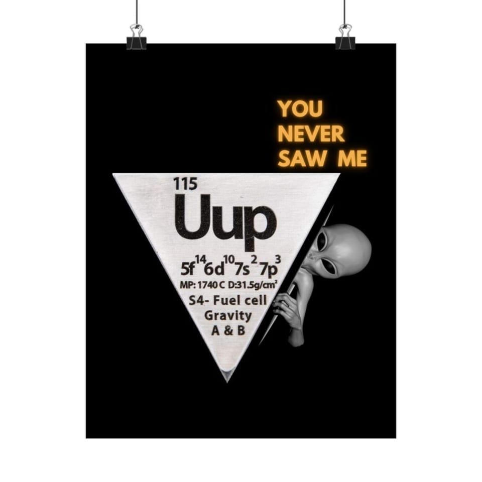 Uup 115 "You Never Saw Me" Poster, front view (Printify product mockup)