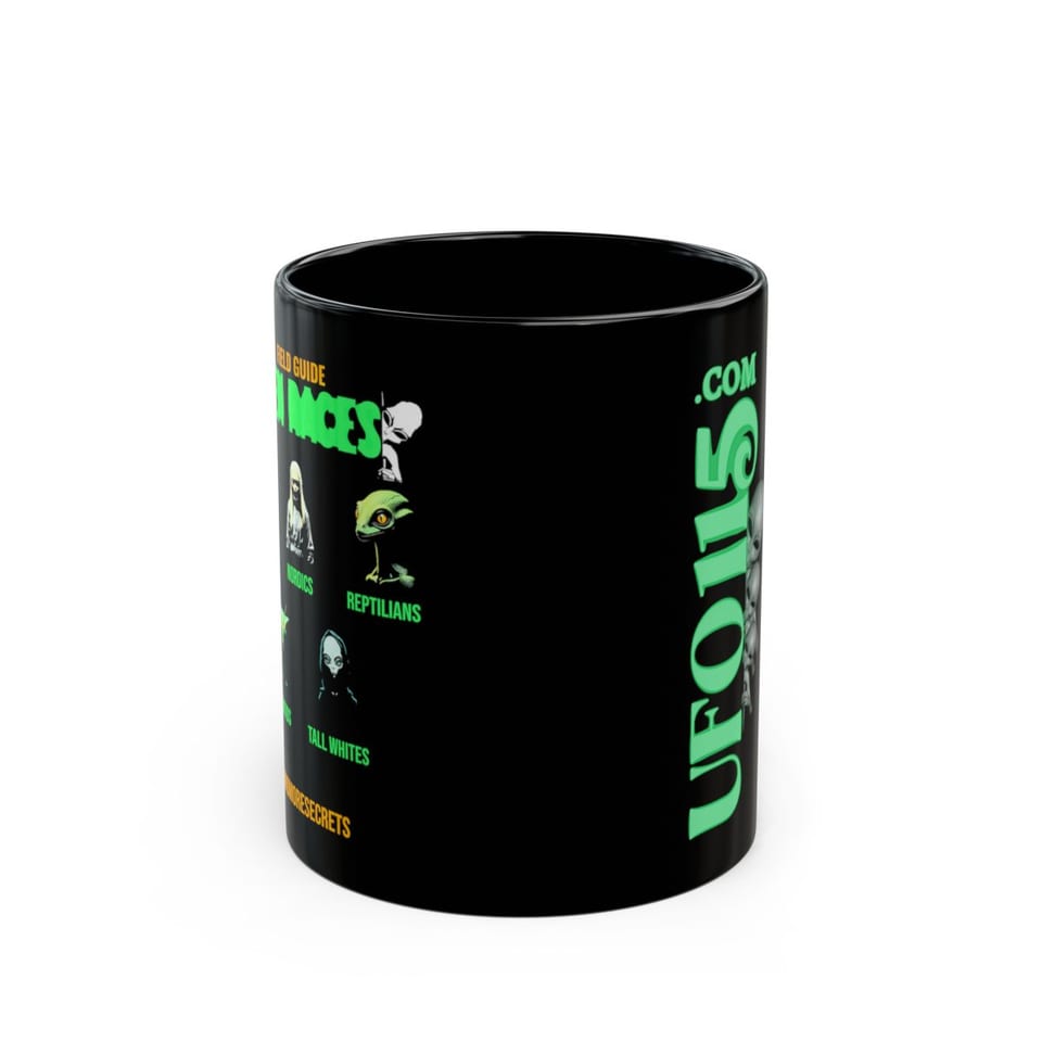 Field Guide to Alien Races Mug, front view (Printify product mockup)