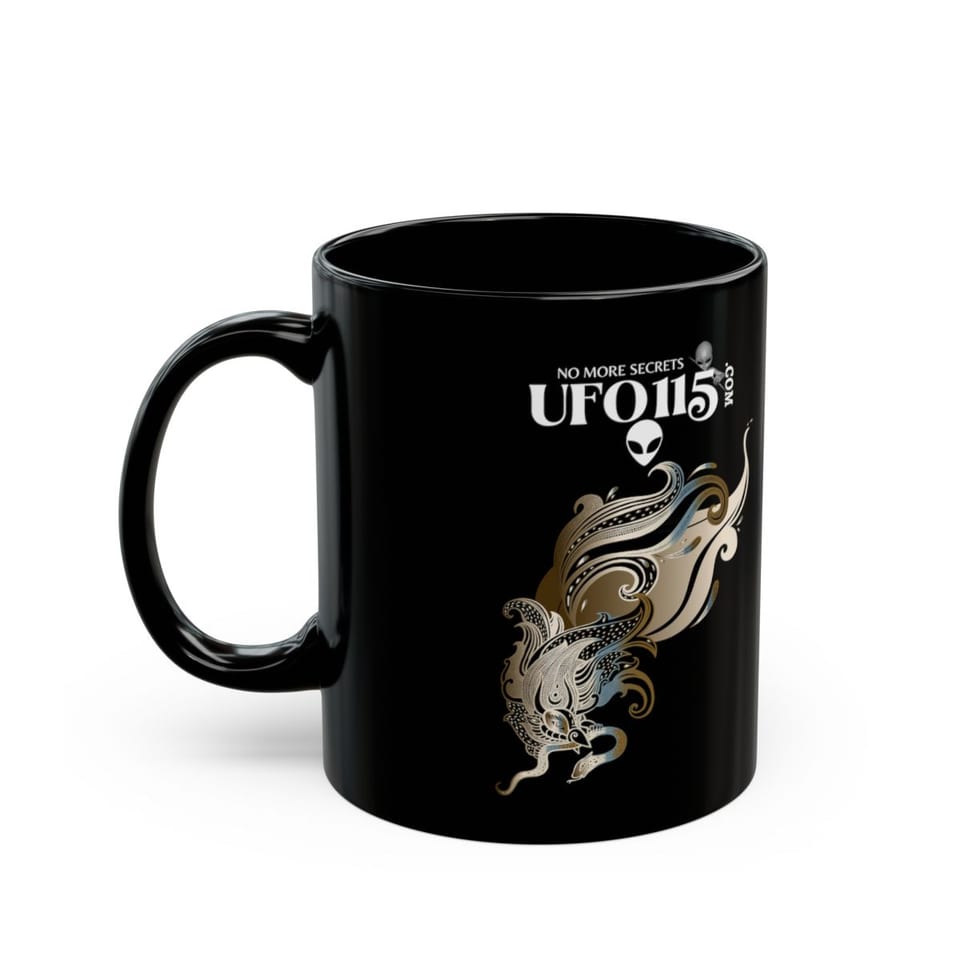 Garuda Bird Mug, left side view (Printify product mockup)