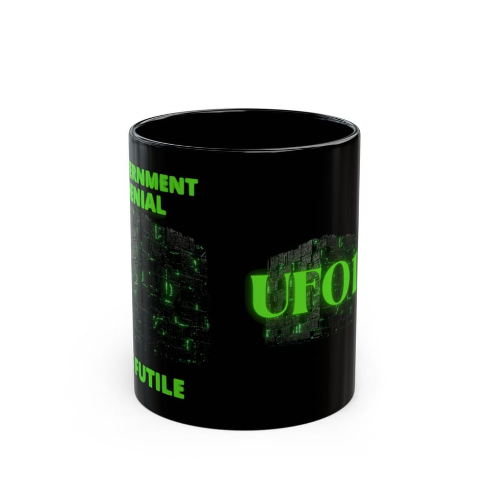 Government Denial Is Futile Mug, front view (Printify product mockup)