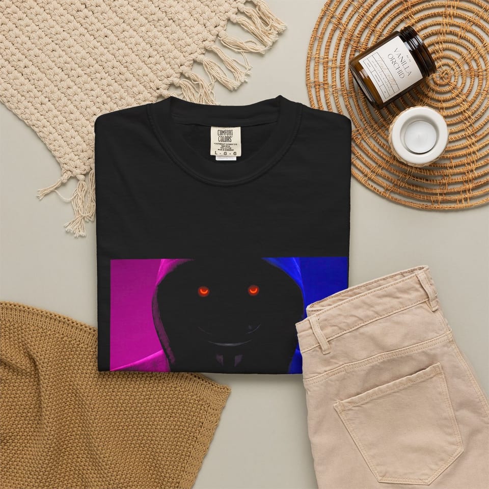 Have a Nice Day Mask Tee, folded 2 view (Printify product mockup)
