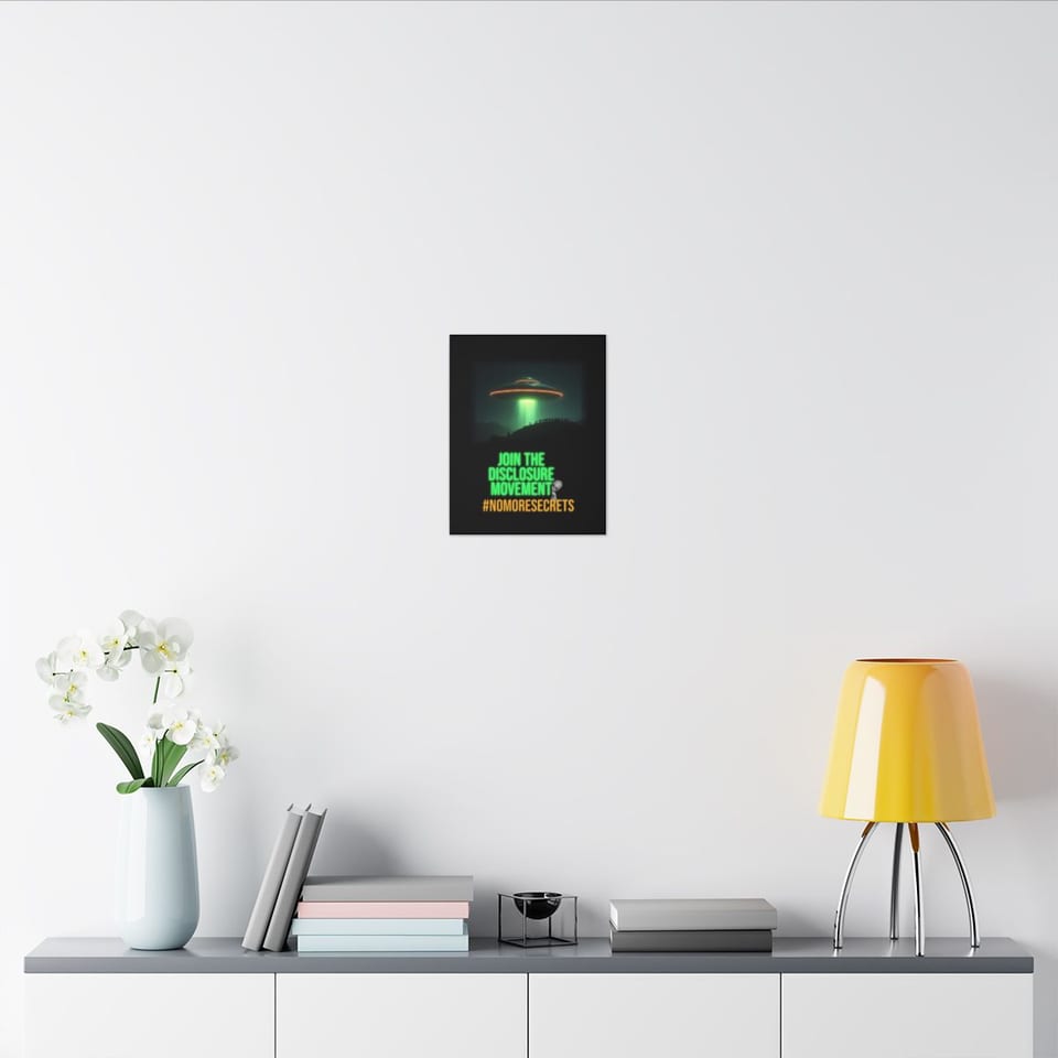 Join the Disclosure Movement Canvas, context 2 view (Printify product mockup)