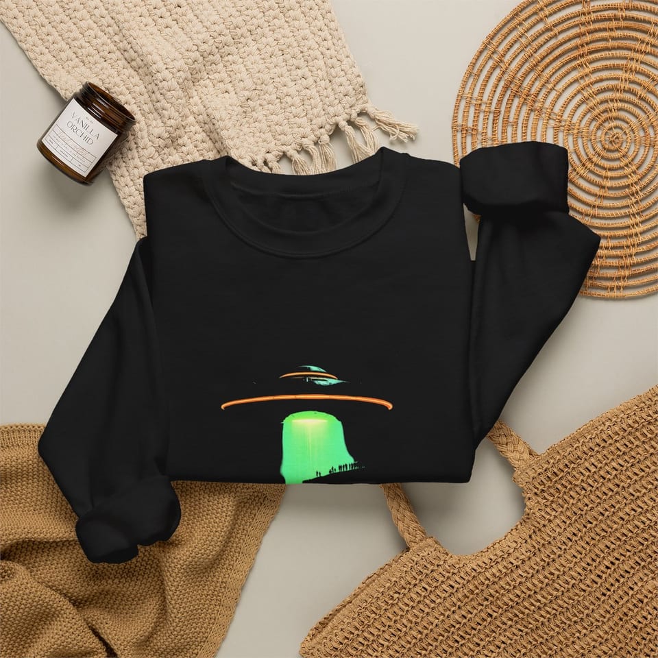 Join the Disclosure Movement Crewneck Sweatshirt, folded 2 view (Printify product mockup)