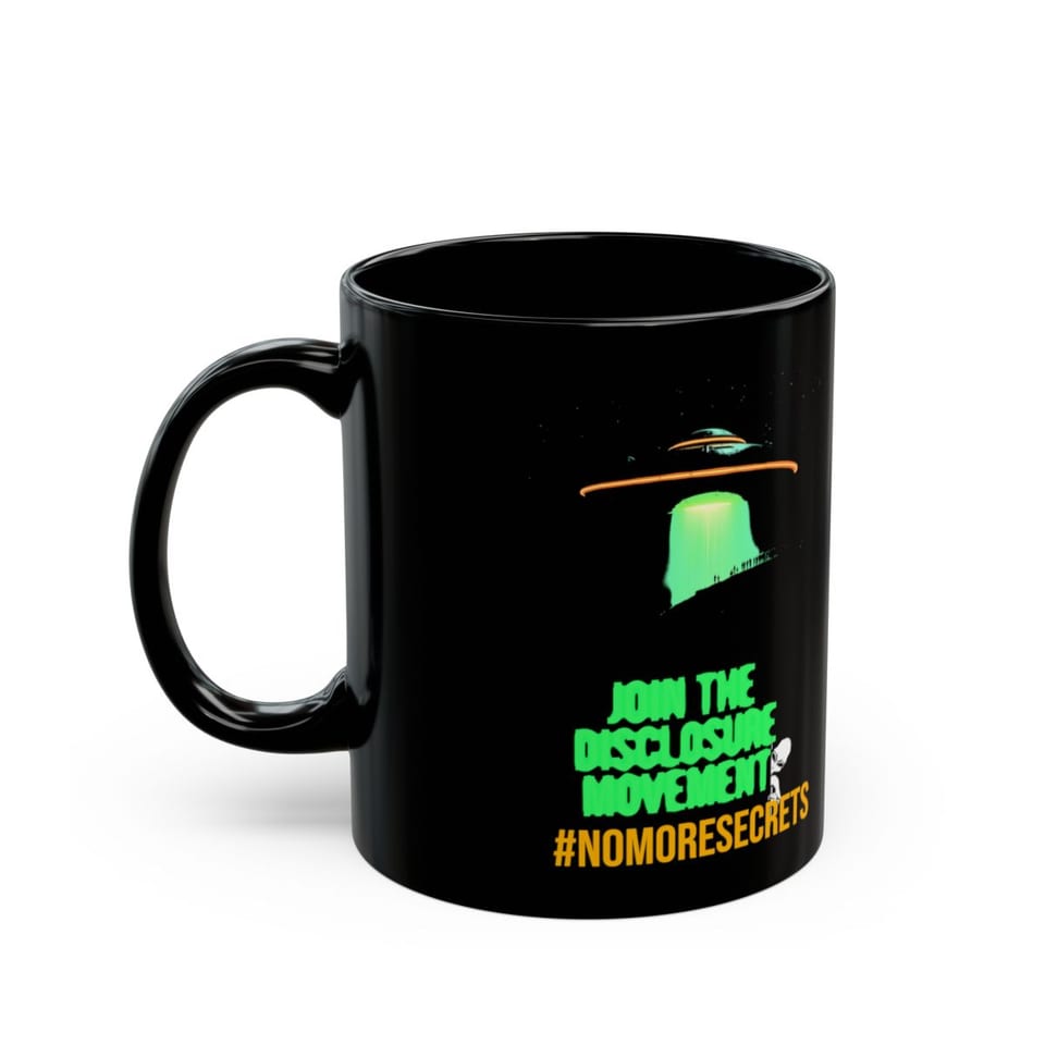 Join the Disclosure Movement Mug, left view (Printify product mockup)