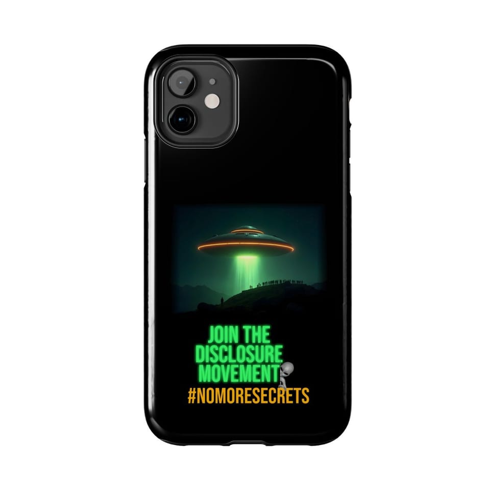 Join the Disclosure Movement Phone Case, front view (Printify product mockup)