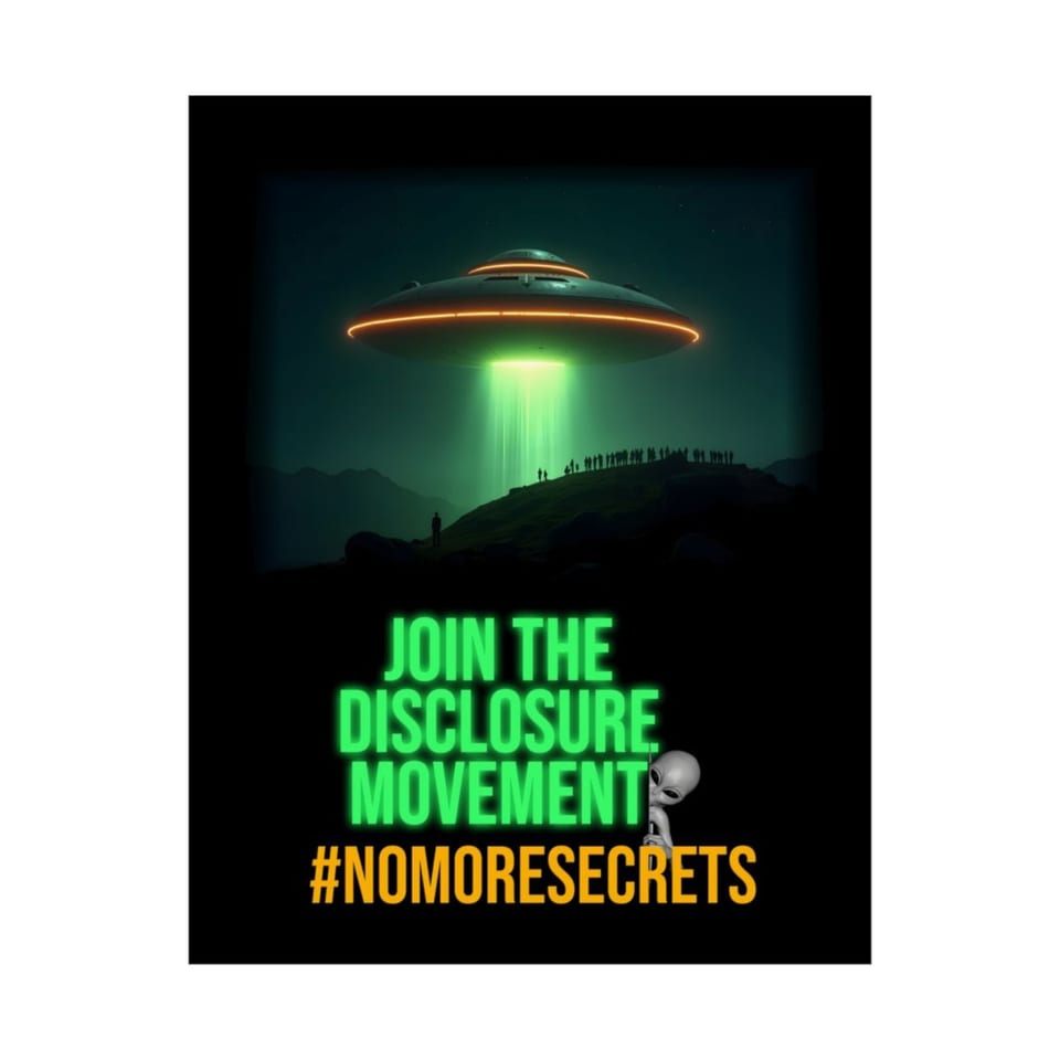 Join the Disclosure Movement Poster, front 2 view (Printify product mockup)