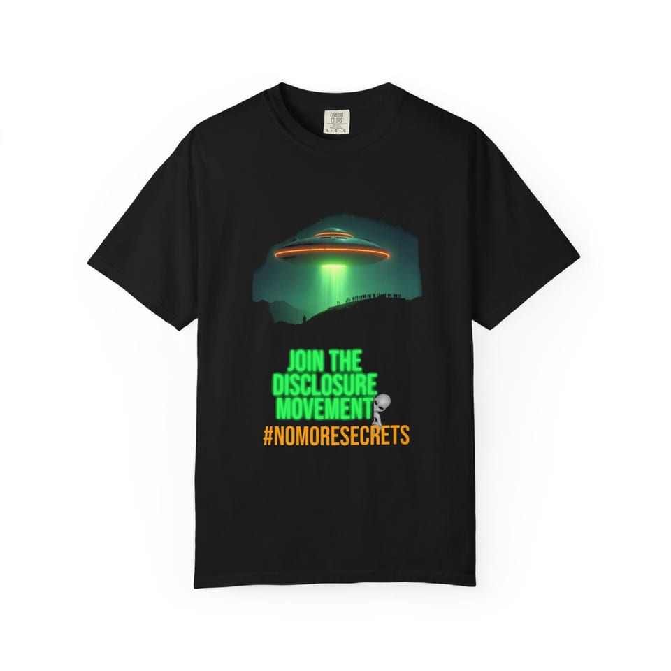 Join the Disclosure Movement Tee, front view (Printify product mockup)
