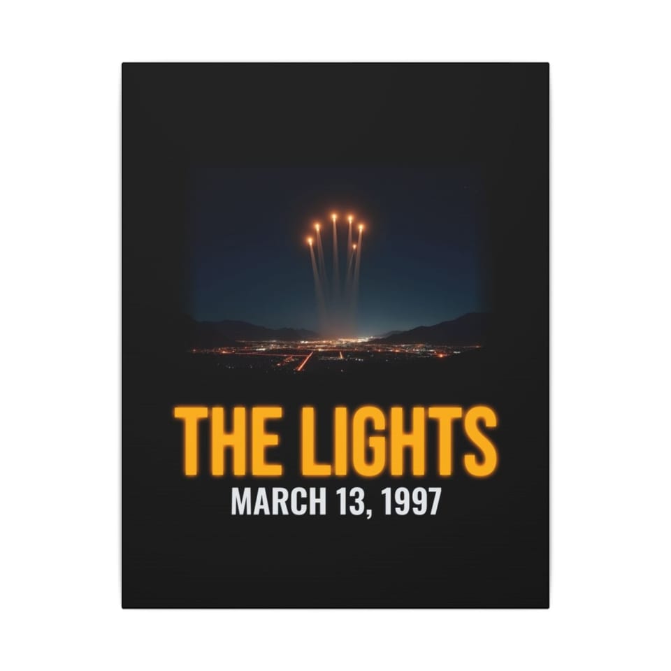 Lights Over the Desert 1997 Canvas, front view (Printify product mockup)
