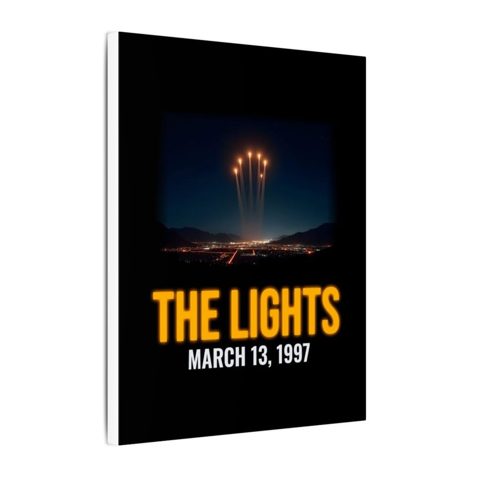 Lights Over the Desert 1997 Canvas, side view (Printify product mockup)