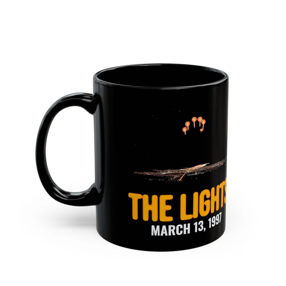 Lights Over the Desert 1997 Mug, left view (Printify product mockup)