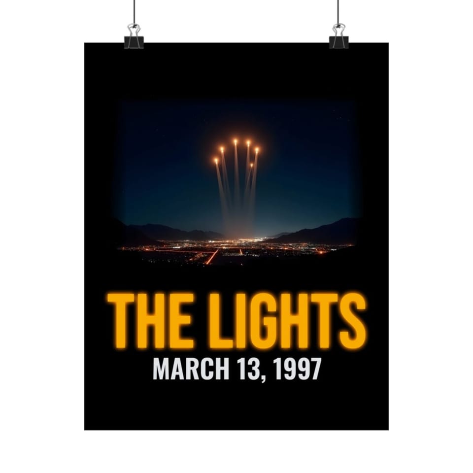 Lights Over the Desert 1997 Poster, front view (Printify product mockup)