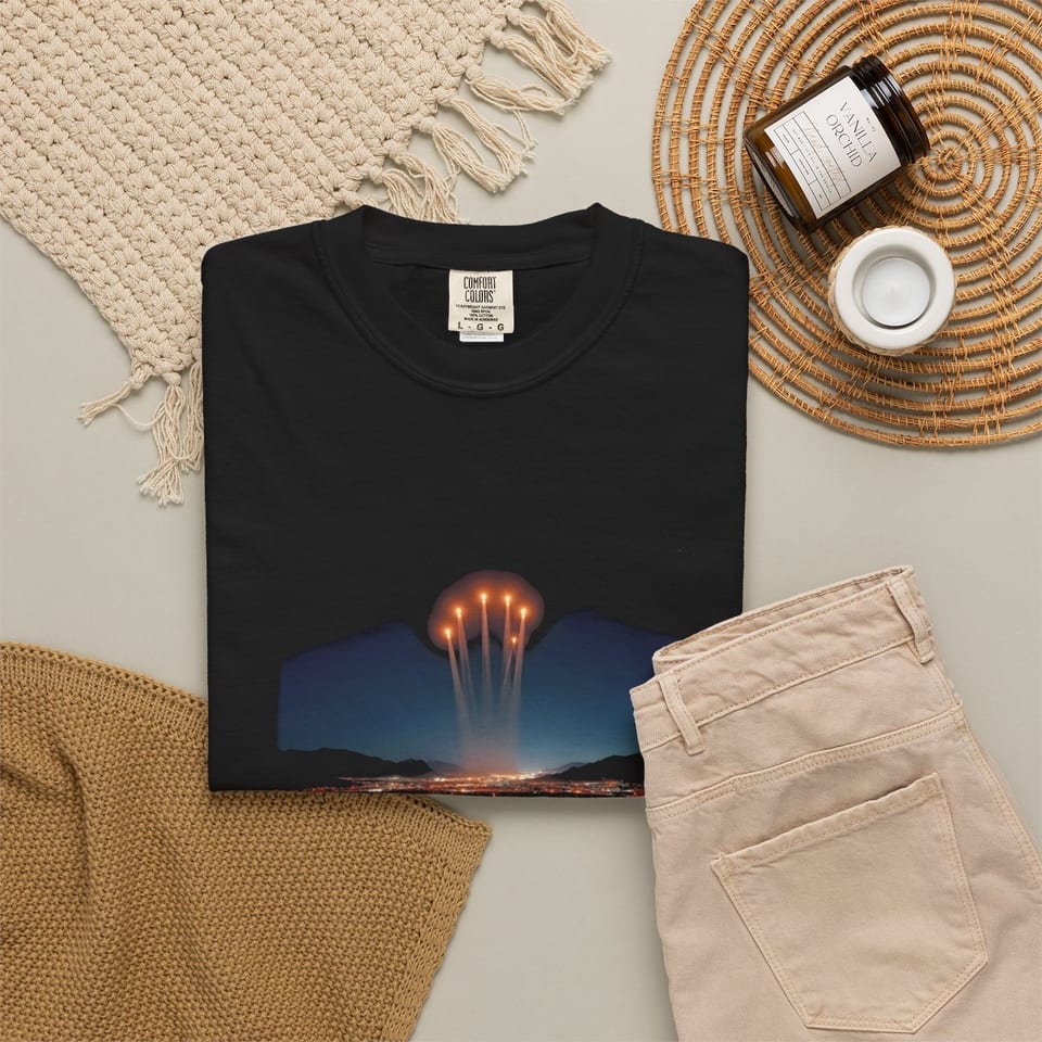 Lights Over the Desert 1997 Tee, folded 2 view (Printify product mockup)