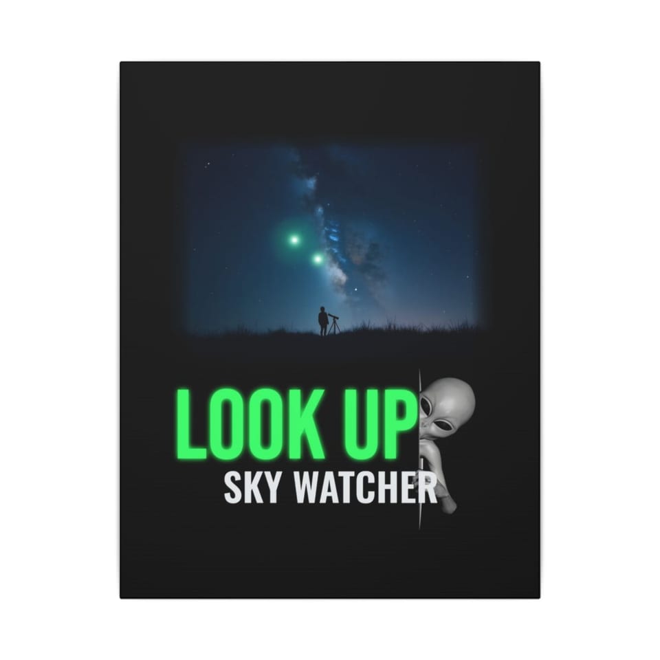 Look Up Sky Watcher Canvas, front view (Printify product mockup)