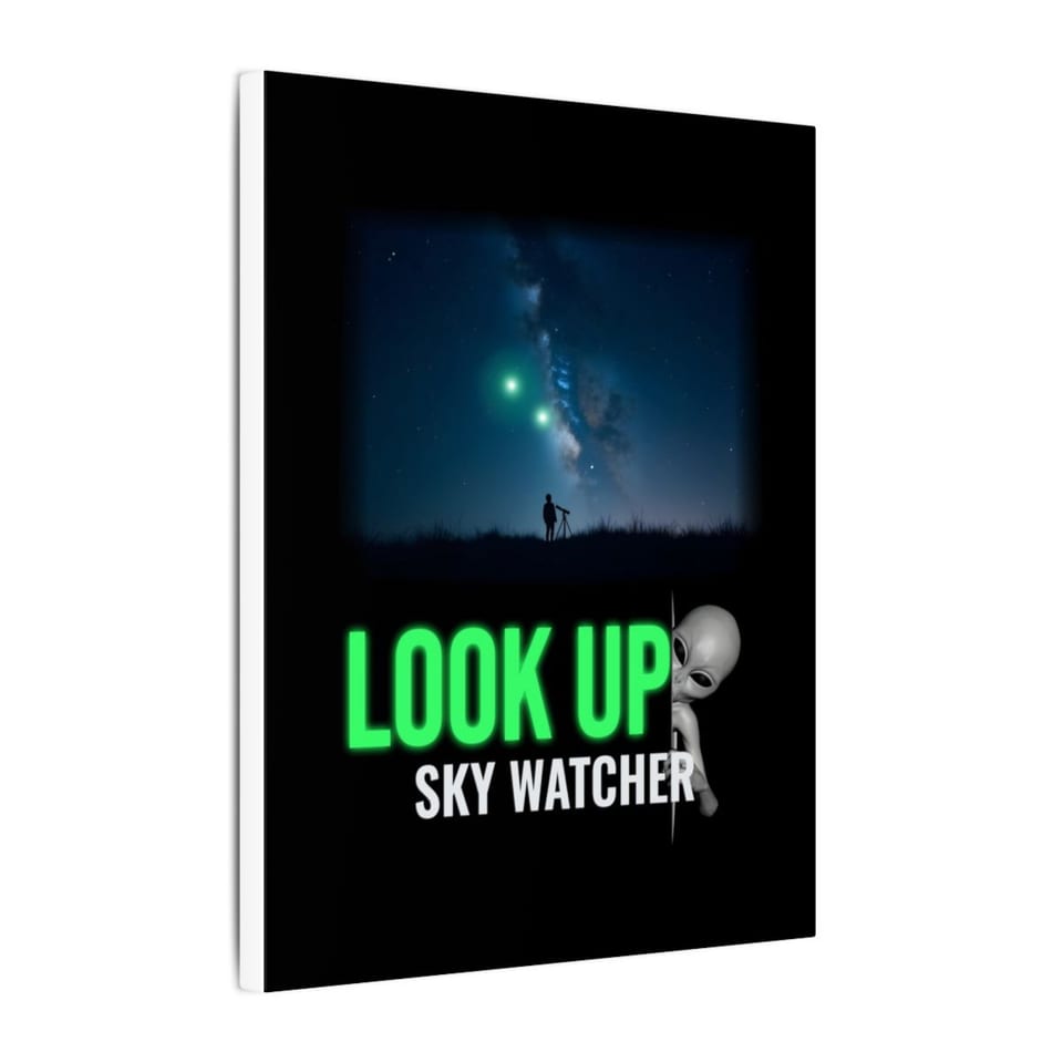 Look Up Sky Watcher Canvas, side view (Printify product mockup)