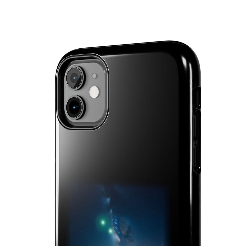 Look Up Sky Watcher Phone Case, close up view (Printify product mockup)