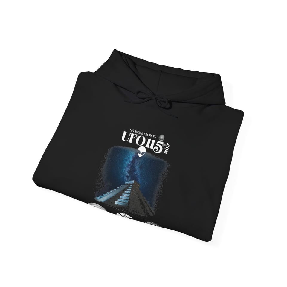 Mayan Pyramid Milky Way Hoodie, folded view (Printify product mockup)