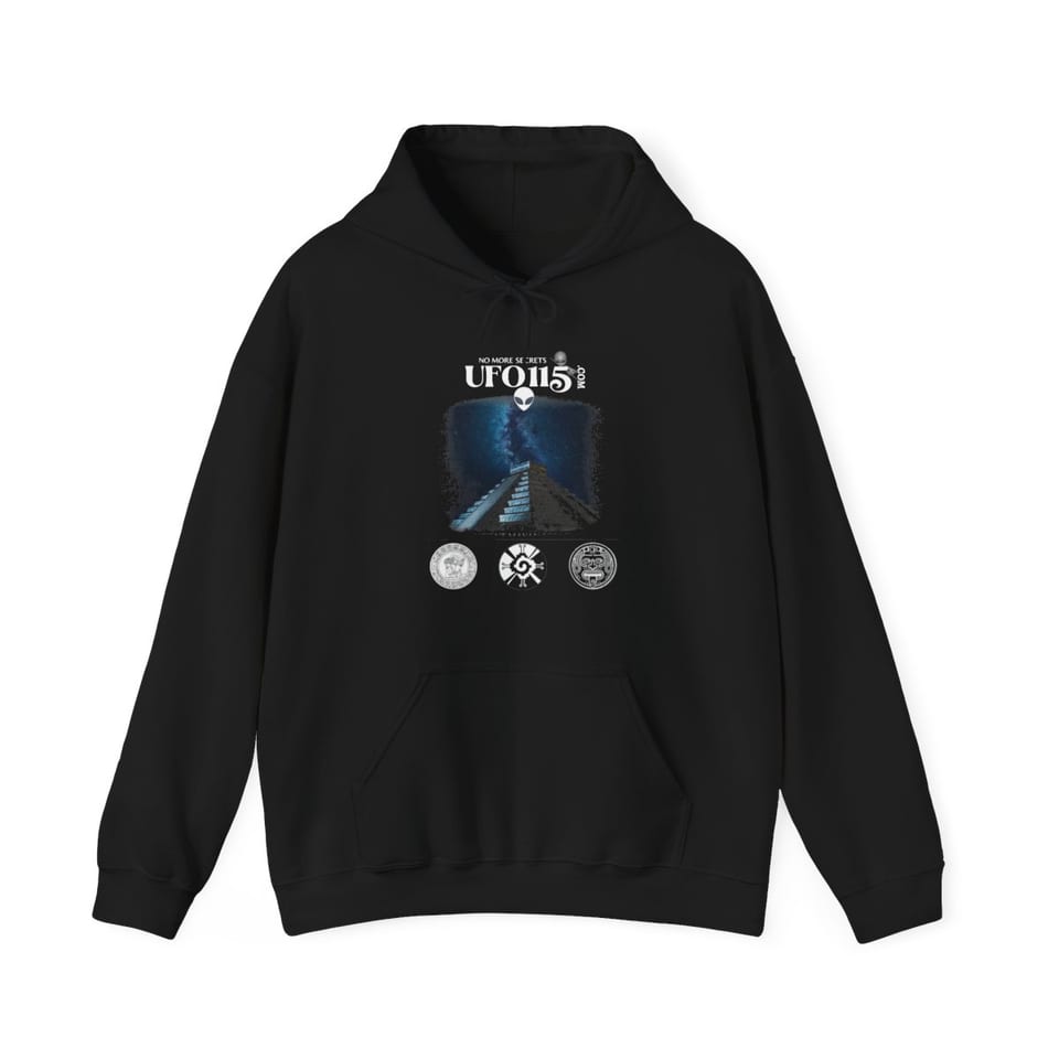 Mayan Pyramid Milky Way Hoodie, front view (Printify product mockup)
