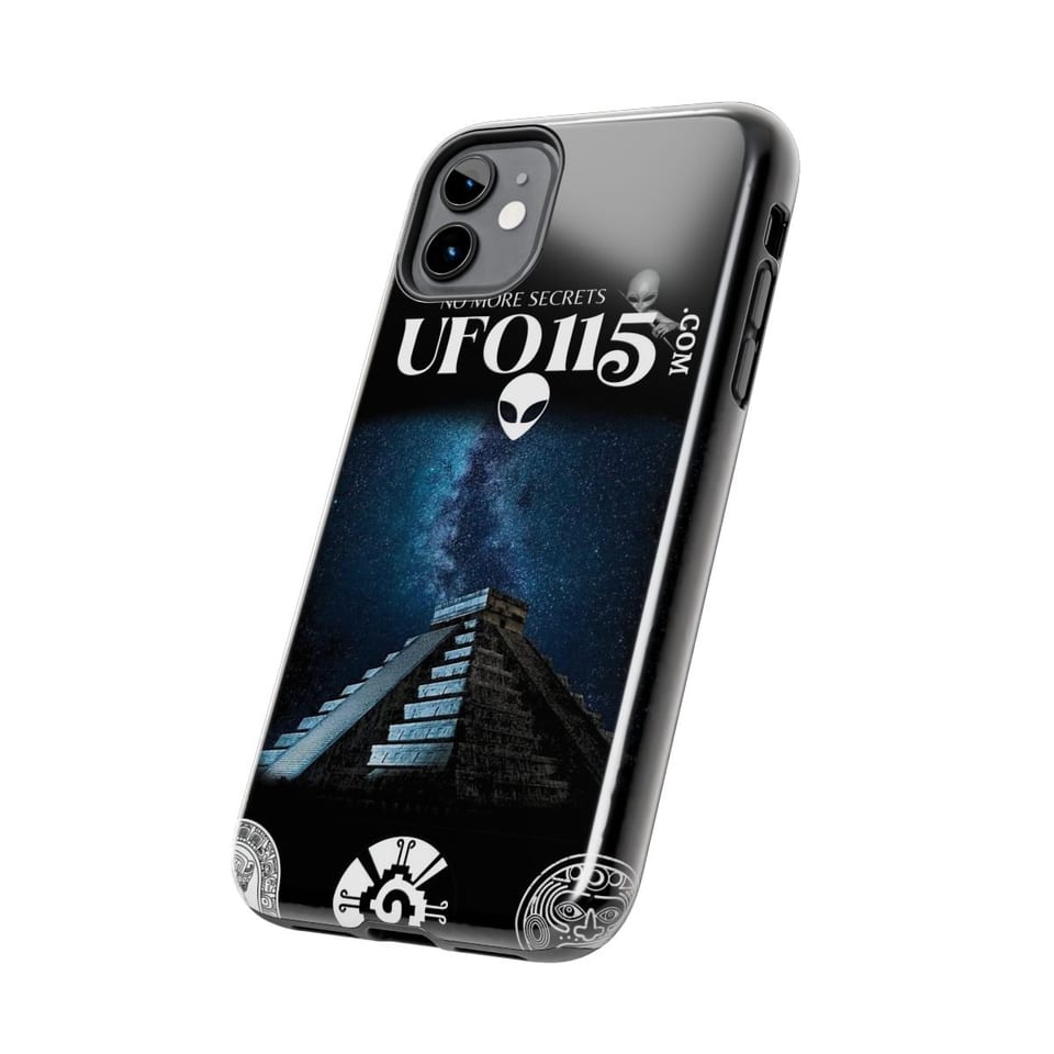 Mayan Pyramid Milky Way Phone Case, side view (Printify product mockup)