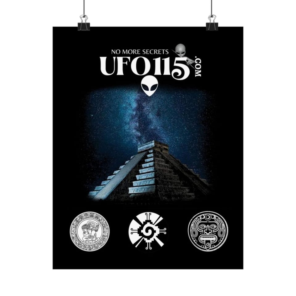 Mayan Pyramid Milky Way Poster, front view (Printify product mockup)