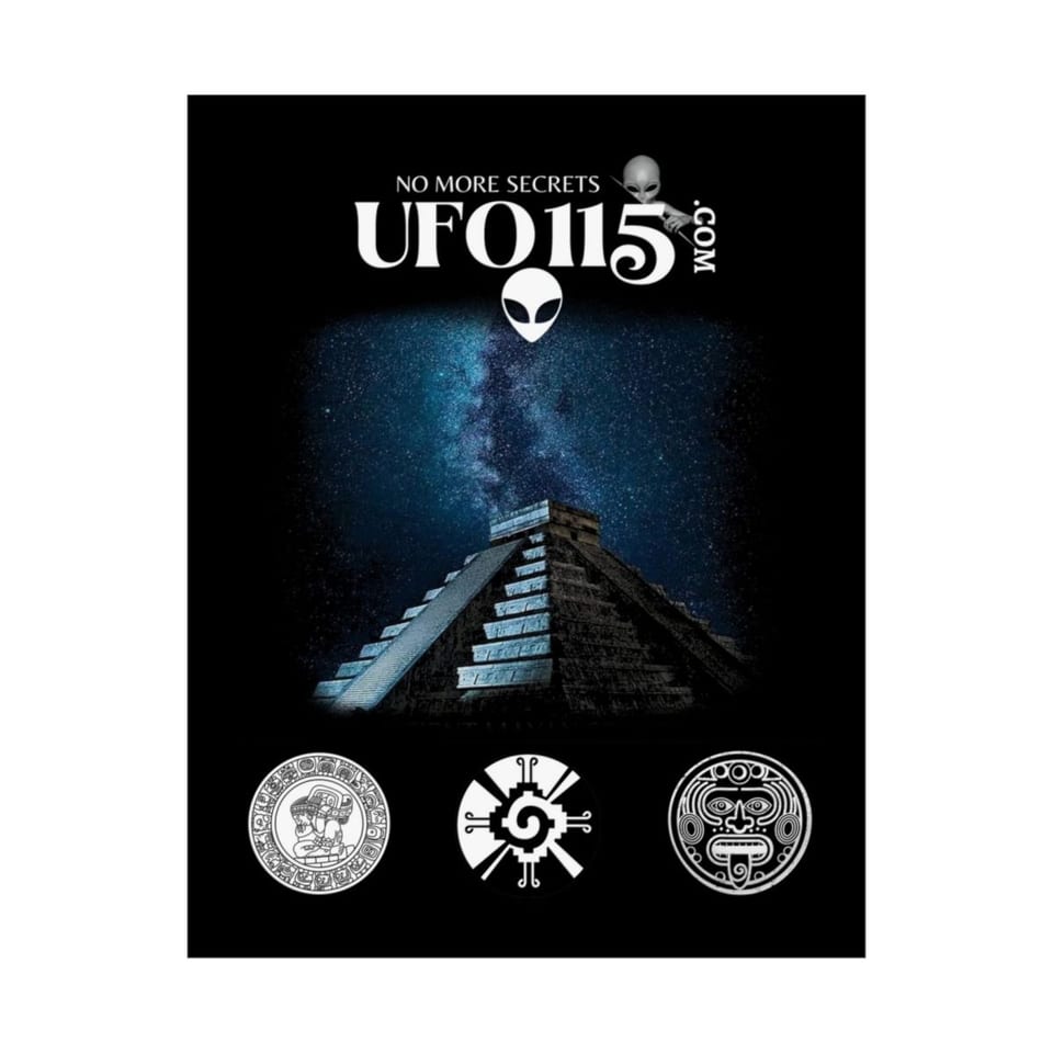 Mayan Pyramid Milky Way Poster, front 2 view (Printify product mockup)