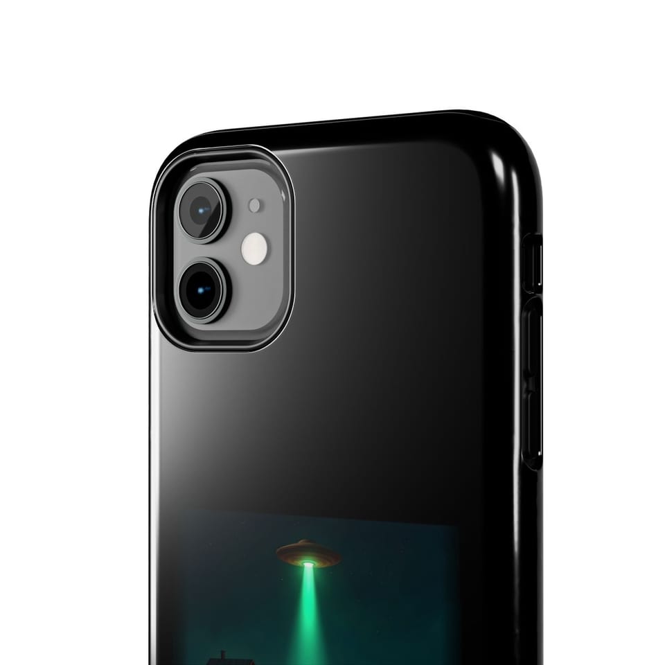 Missing Time Phone Case, close up view (Printify product mockup)